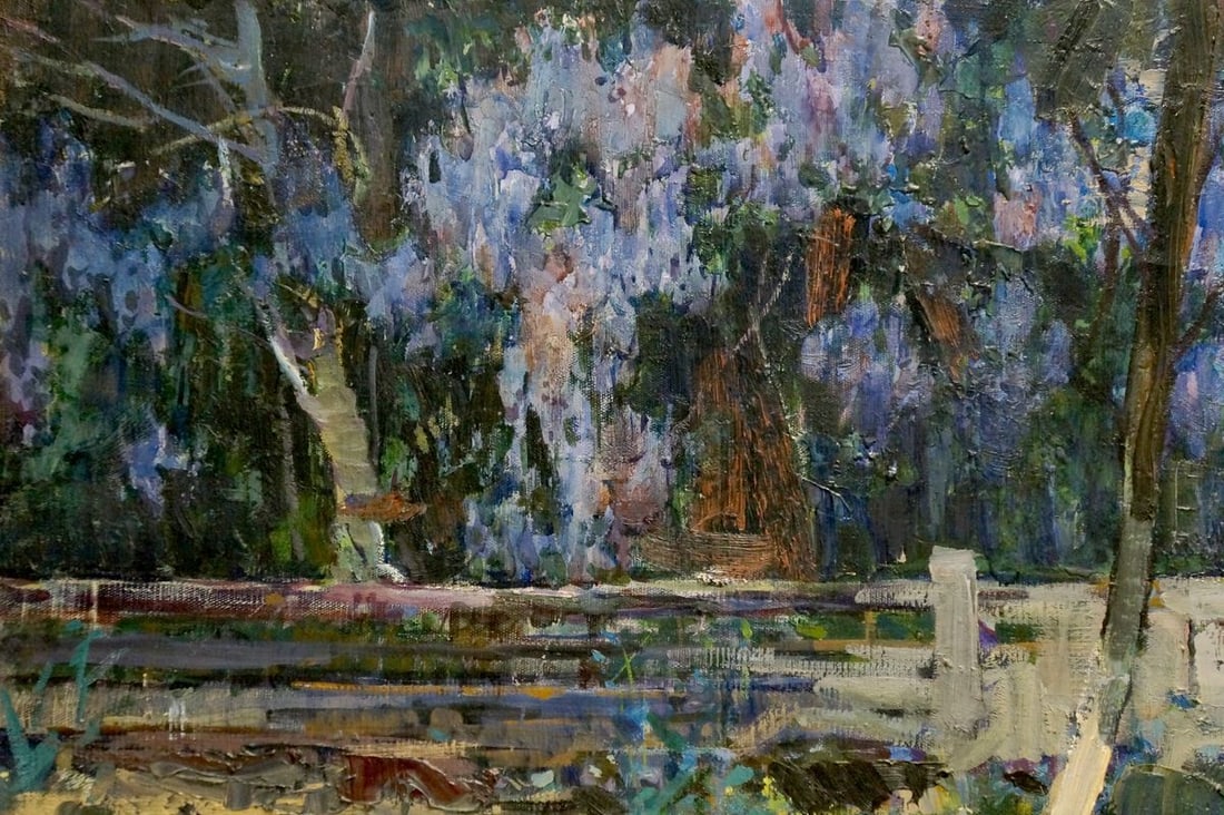 Oil painting Home yard Peter Kuzmich Stolyarenko - 3