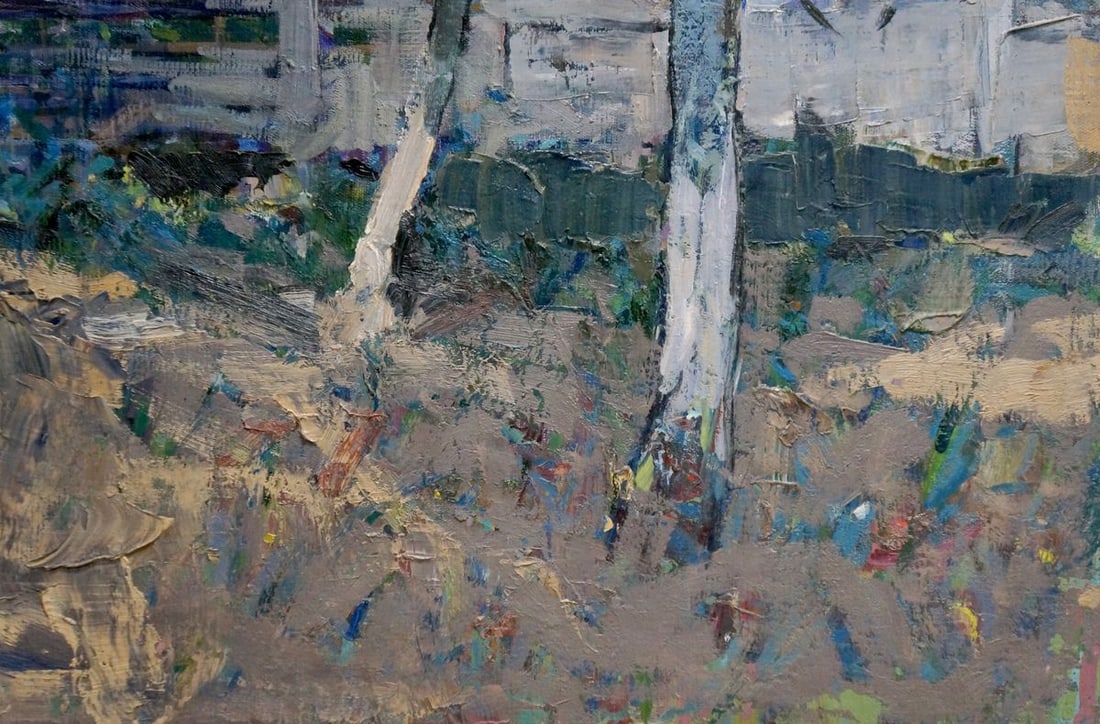 Oil painting Home yard Peter Kuzmich Stolyarenko - 5