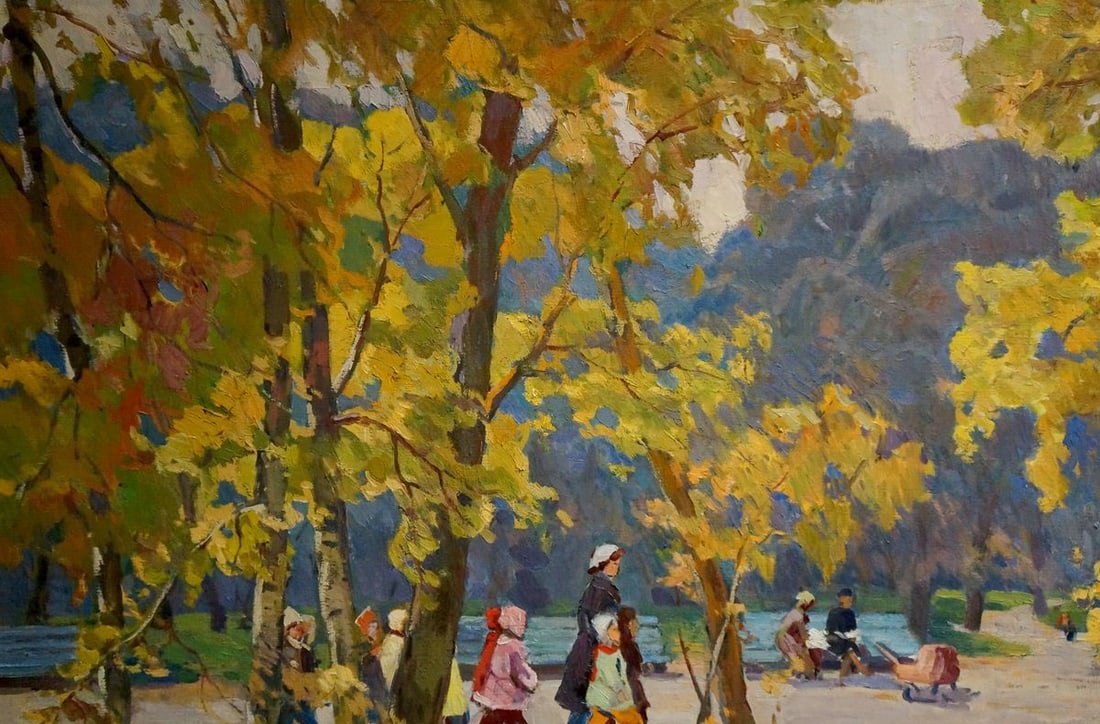 Oil painting Autumn in the park El'bert Viktor Davydovich - 3