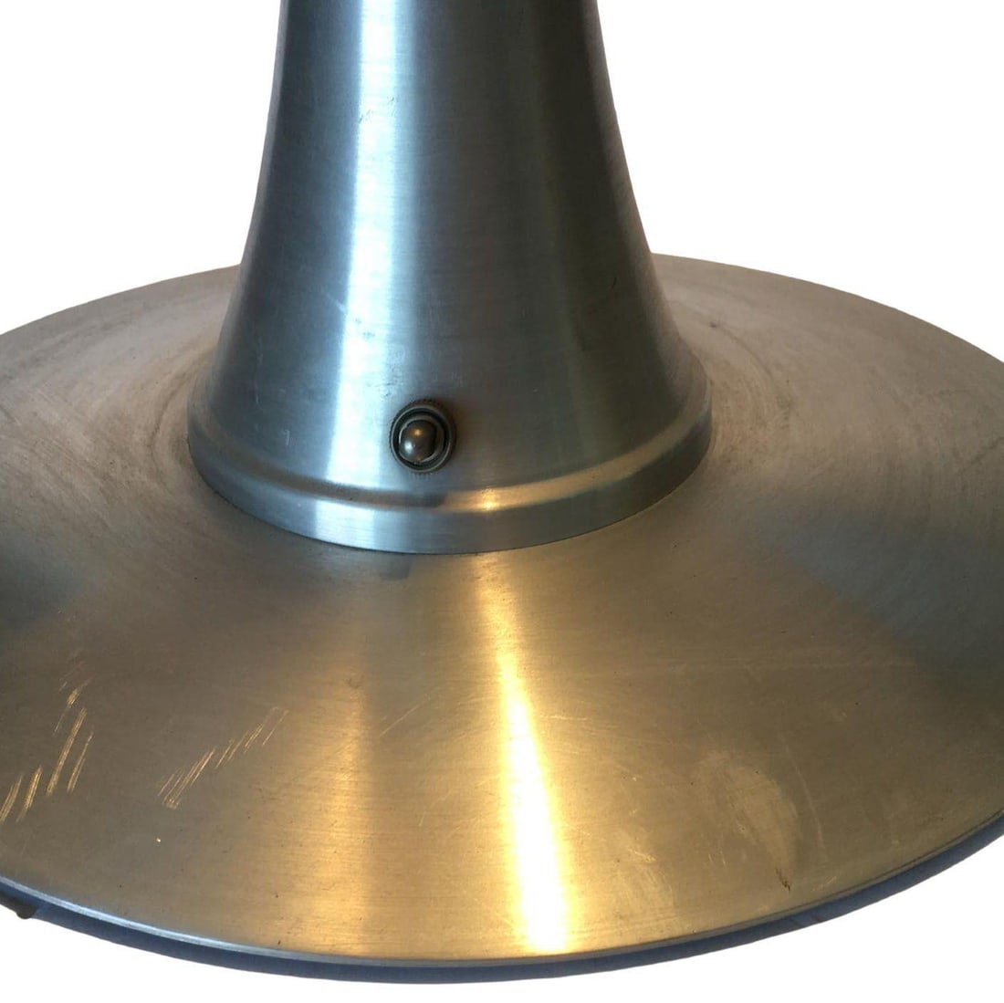 Art Deco Style Machine Age Table Lamp with Large Spun Aluminum Shade - 14