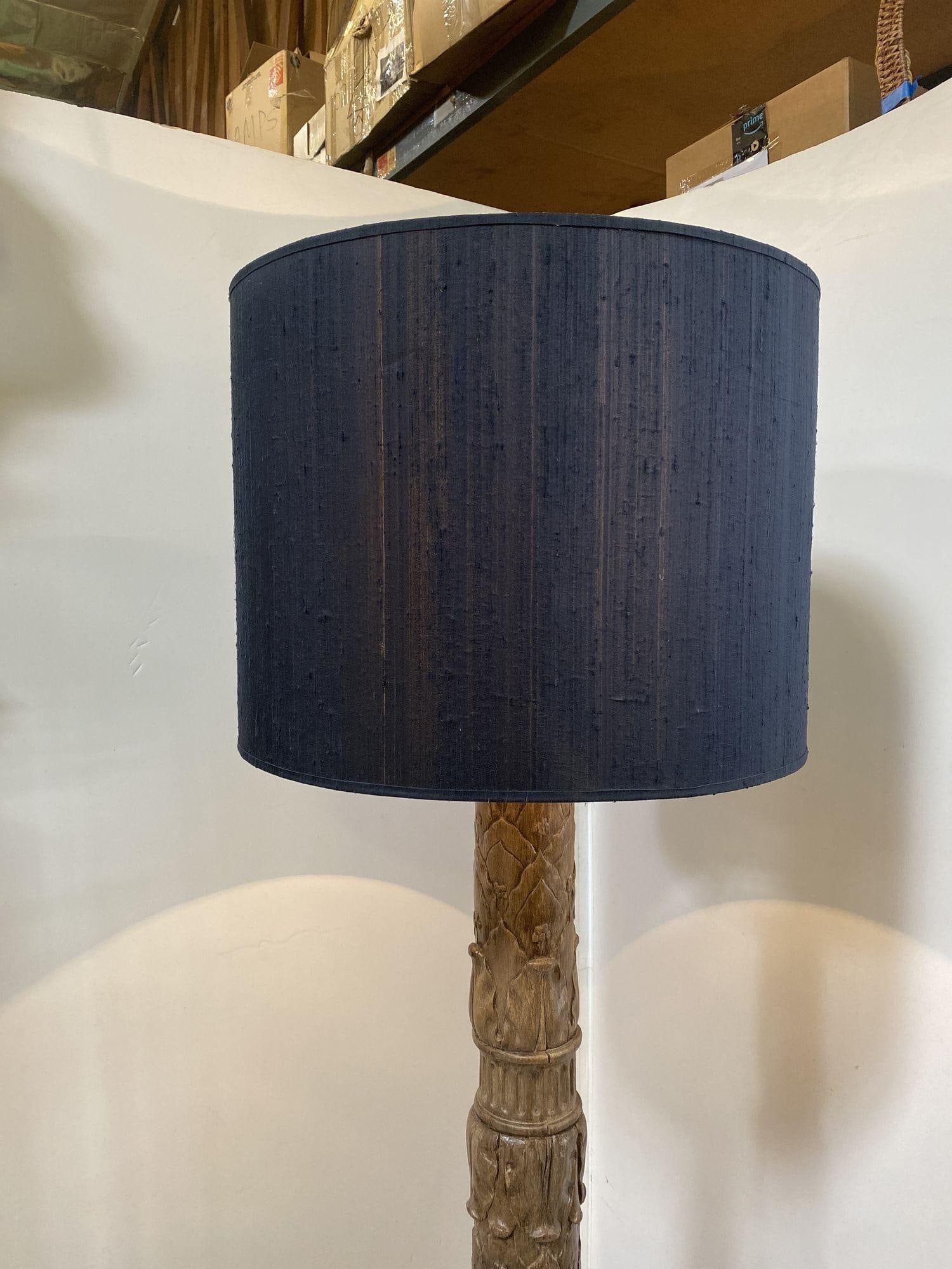 Vintage Italian Baroque Style Hand Carved Wood Floor Lamp - 3