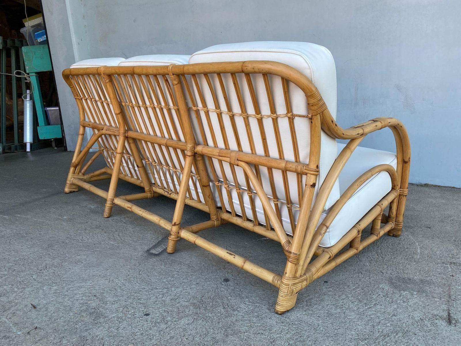 Rare Restored "1940s Transition" Rattan Sofa and Lounge Chair Living Room Set - 18