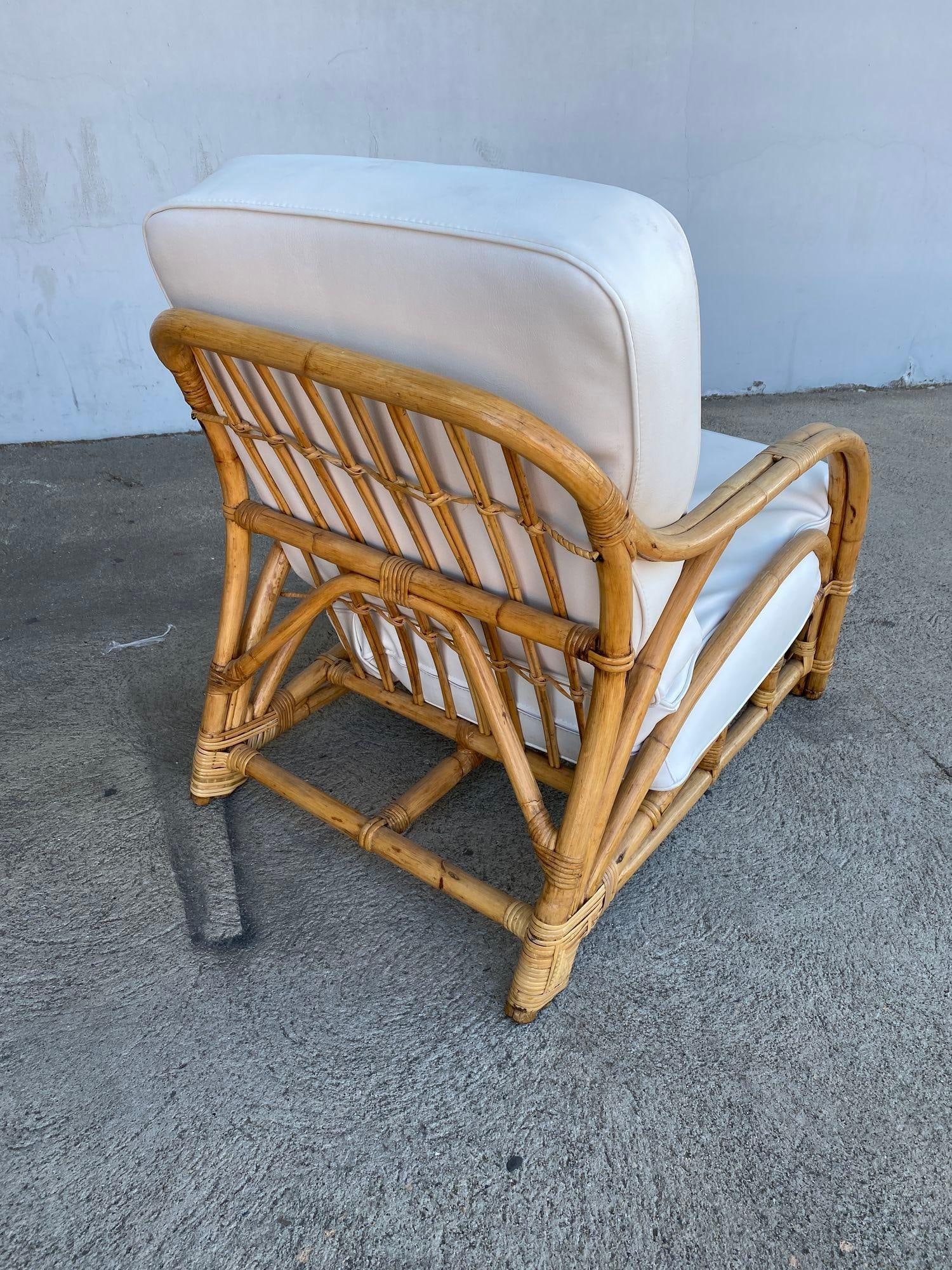 Rare Restored "1940s Transition" Rattan Sofa and Lounge Chair Living Room Set - 5