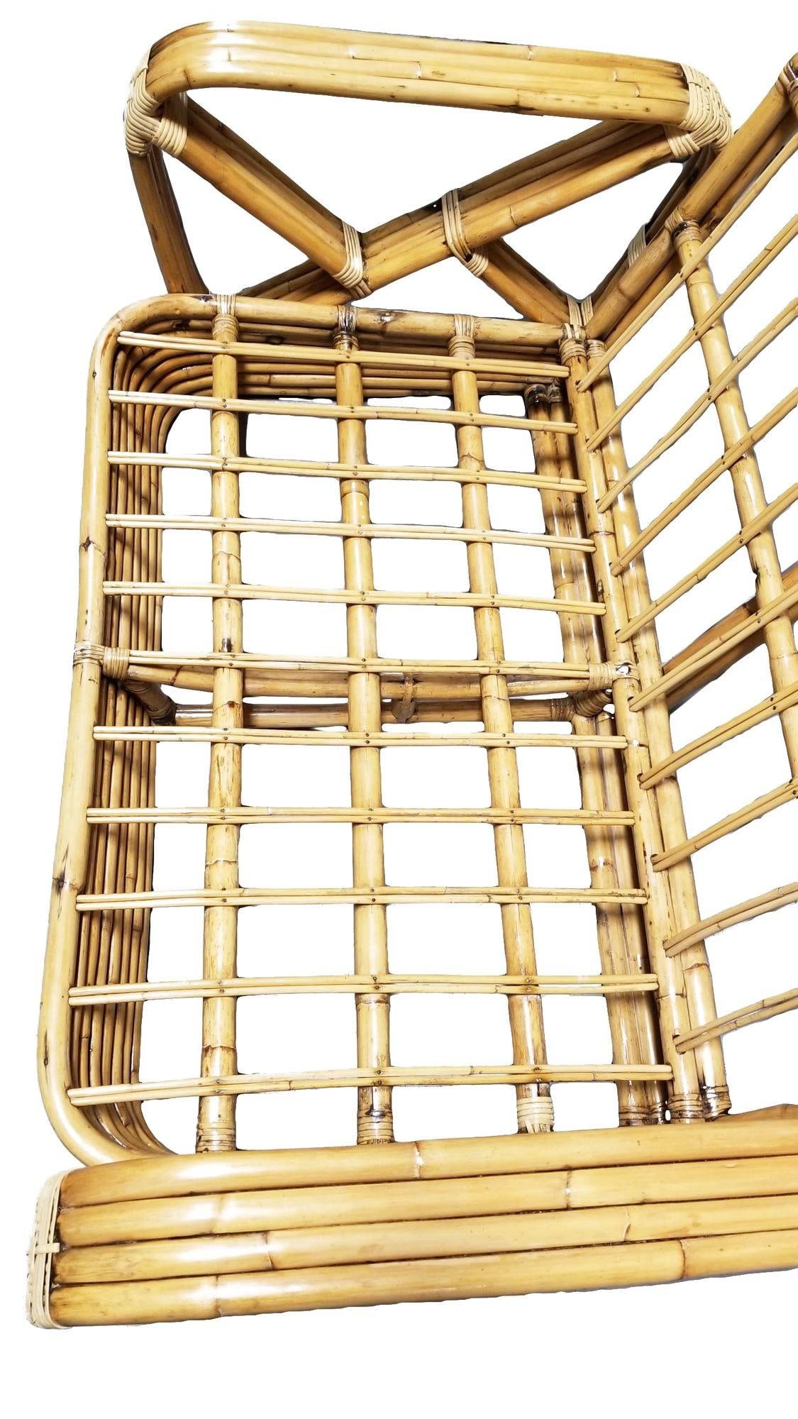 Paul T. Frankl 4-Strand Square Pretzel Round-Back Settee - 5