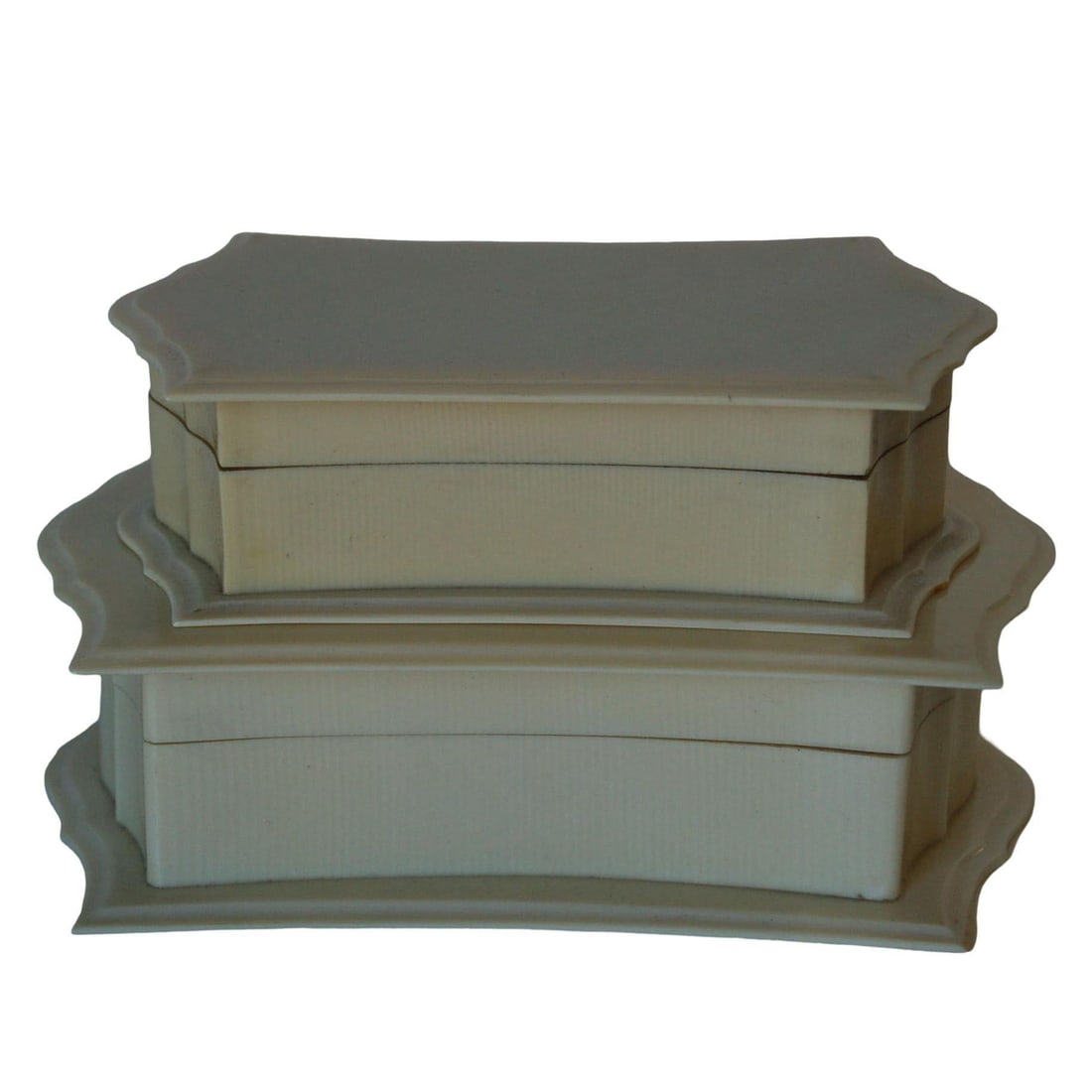 Art Deco French Ivory 'Celluloid' Vanity Jewelry Box Set Pyralin Du Barry - 8