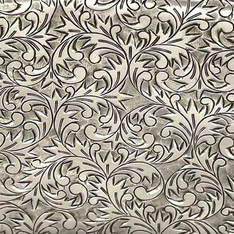 Hand Etched Edwardian Sterling Silver Cigarette Case Wallet - 4