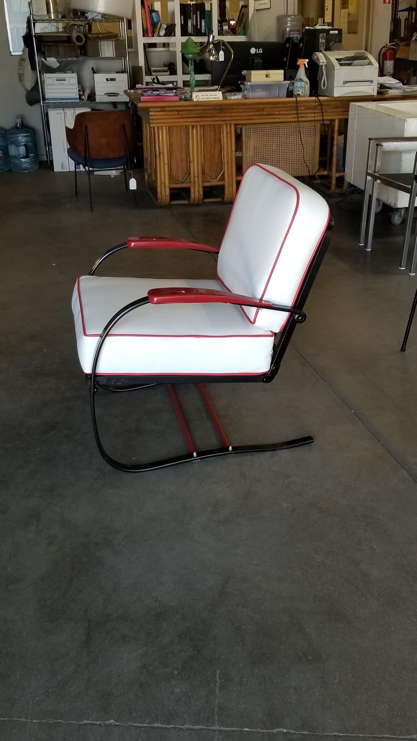 Wolfgang Hoffmann Custom Red and Black Springer Recliner Chair for Howell - 3