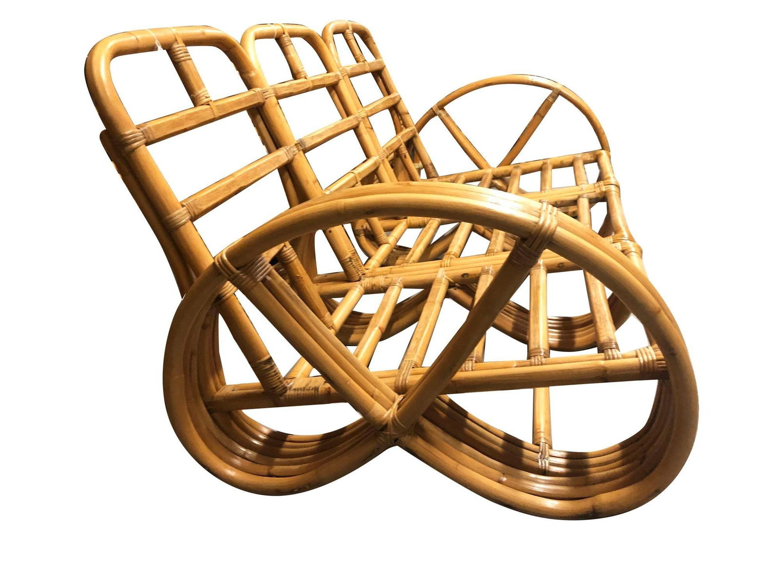 Restored Rattan 3-Strand Full Pretzel 3 Piece Sofa - 10