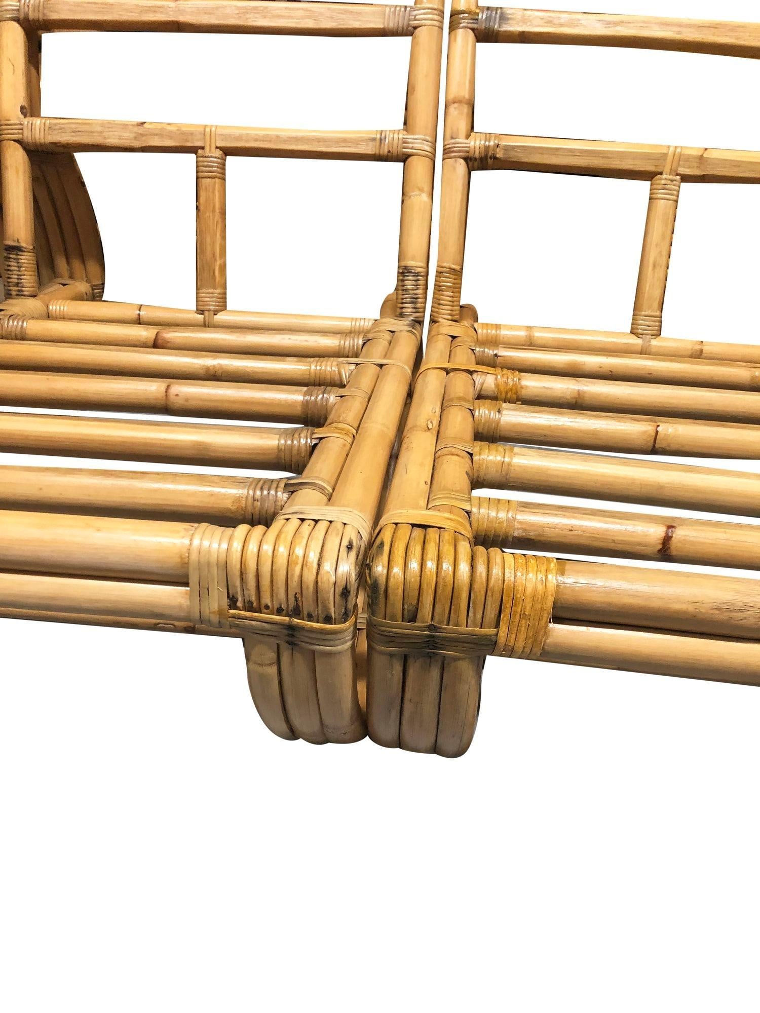 Restored Rattan 3-Strand Full Pretzel 3 Piece Sofa - 9