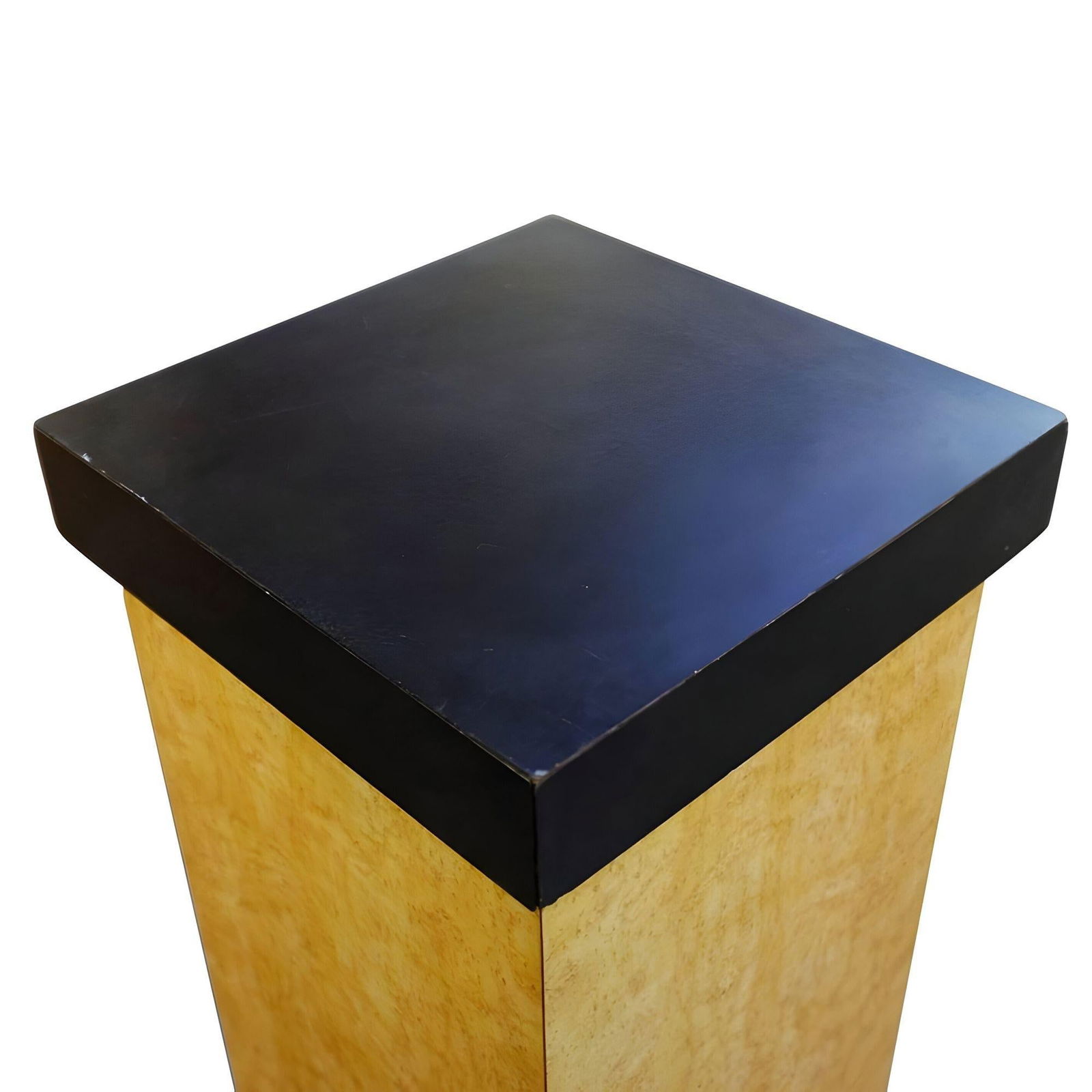 Art Deco Bird's-Eye Style Maple Pedestal with Black Top - 3