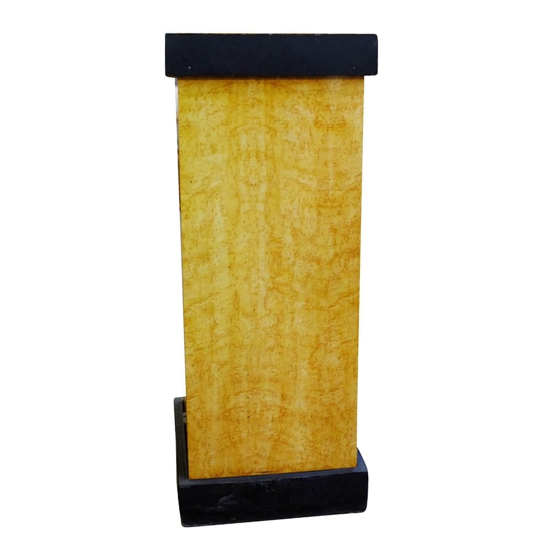 Art Deco Bird's-Eye Style Maple Pedestal with Black Top - 5