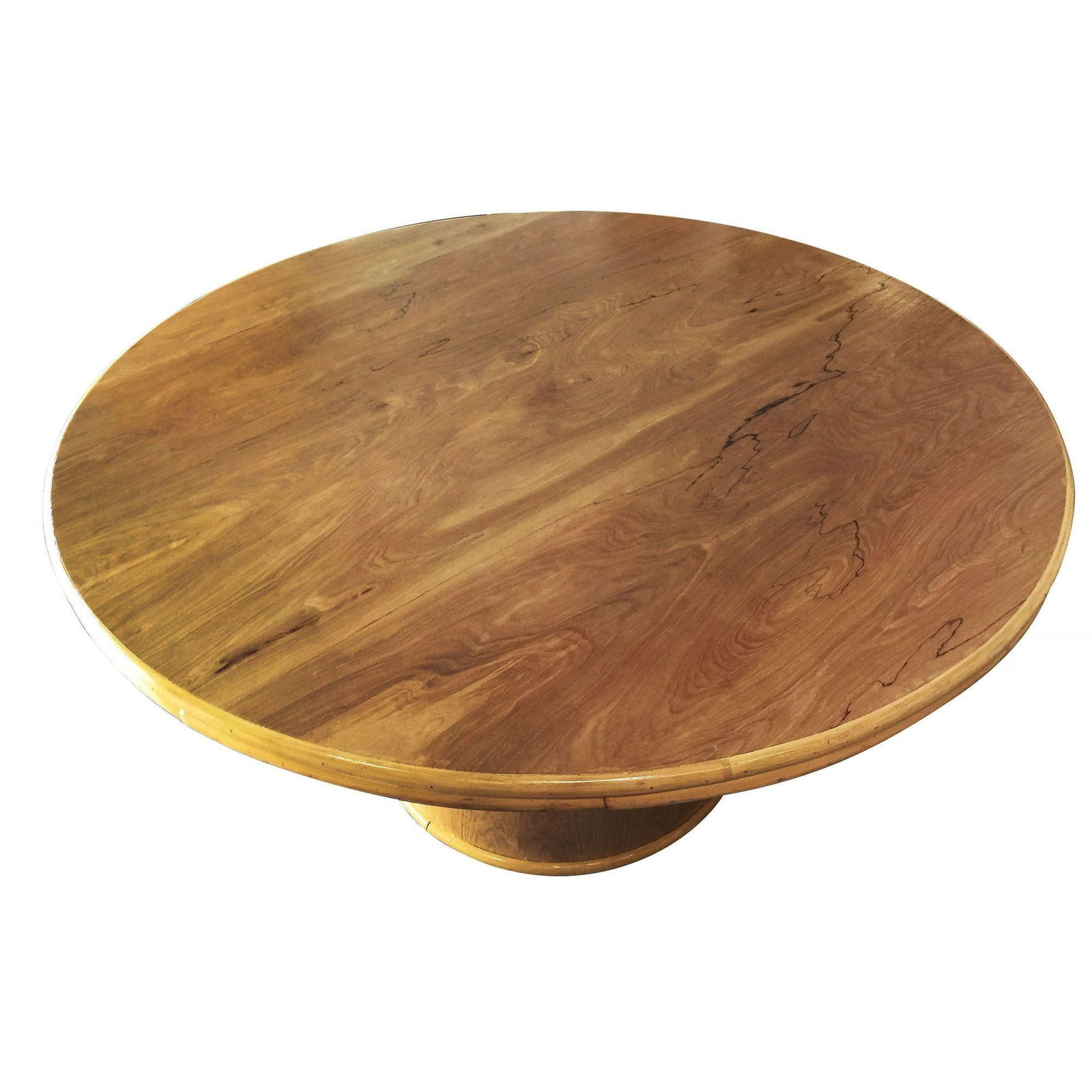 Bentwood Rattan and Oak Round Pedestal Dining Table - 4