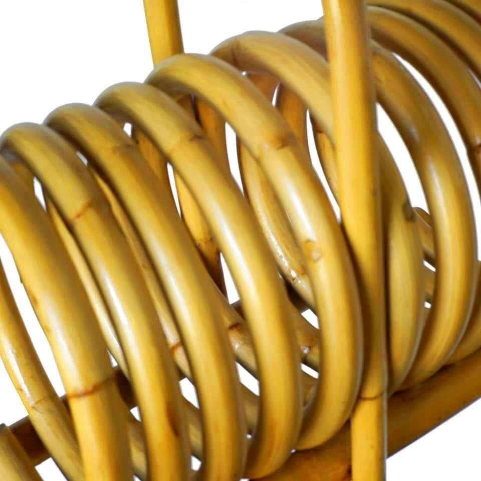 Restored Rattan Magazine Holder with Carrying Handle - 5