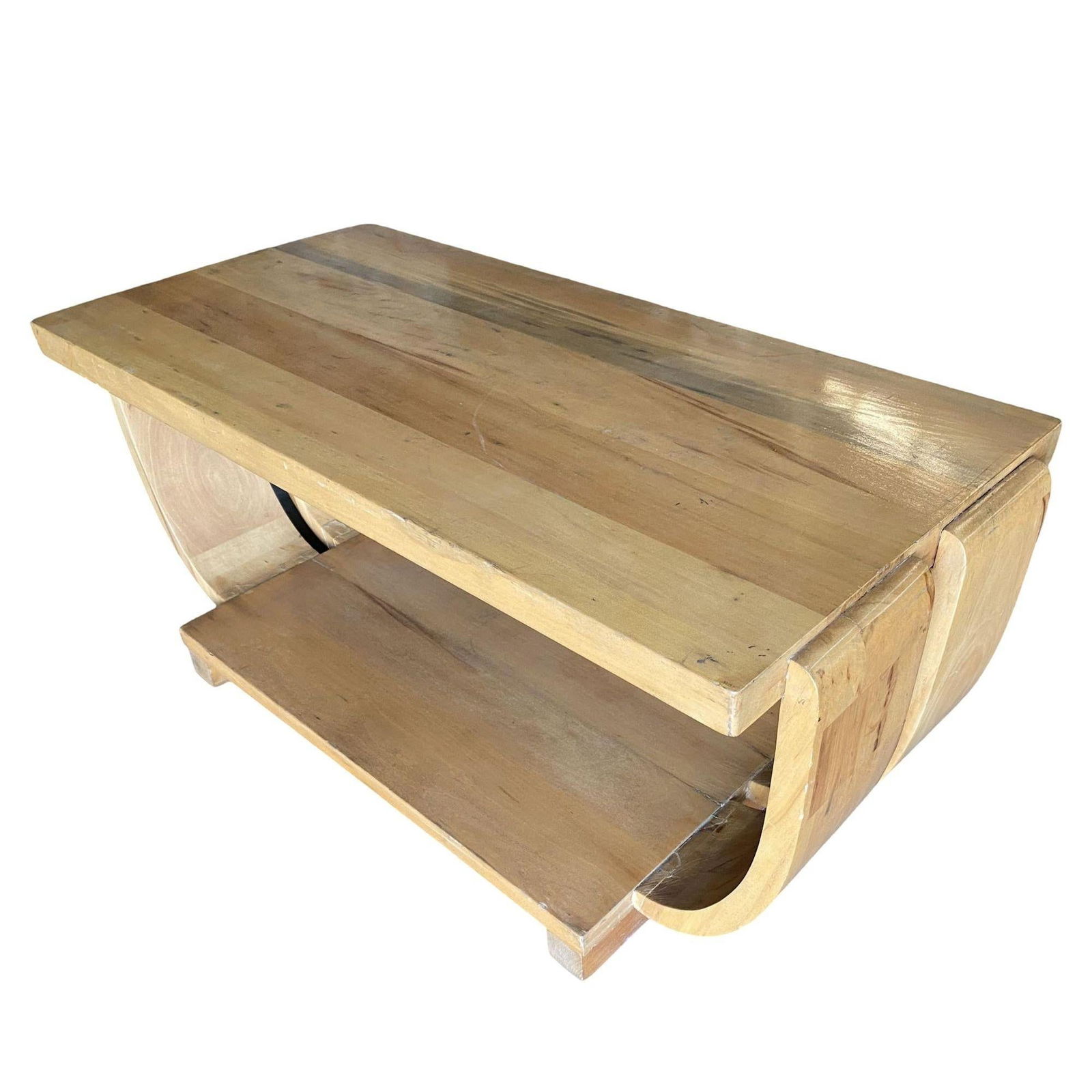 Streamline Art Deco Natural Stain Mahogany Coffee Table by Brown Saltman - 9