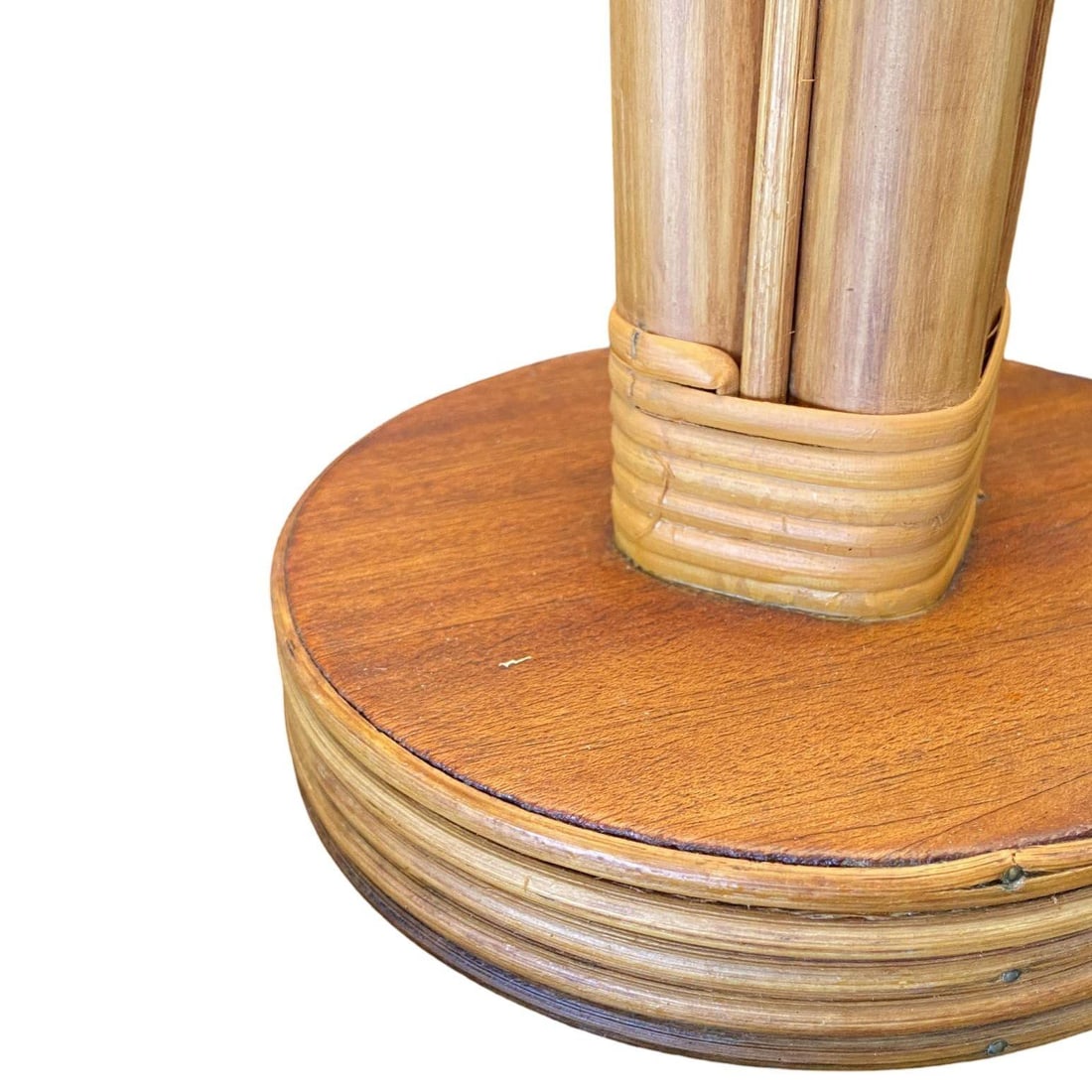 Restored Mid-Century Eight-Strand Stick Rattan Table Lamp, Pair - 4