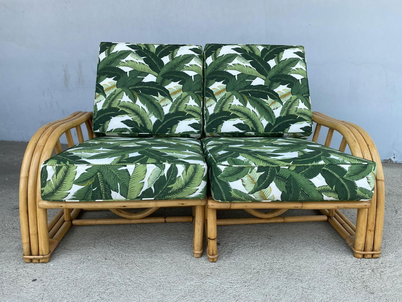 Restored Vintage Paul Laszlo Rattan Three Strand Sectional Settee Sofa - 11
