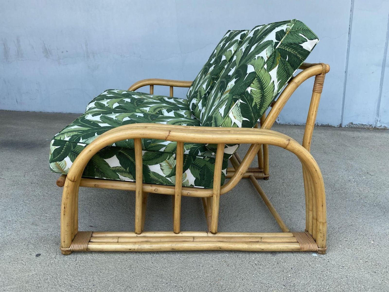 Restored Vintage Paul Laszlo Rattan Three Strand Sectional Settee Sofa - 13