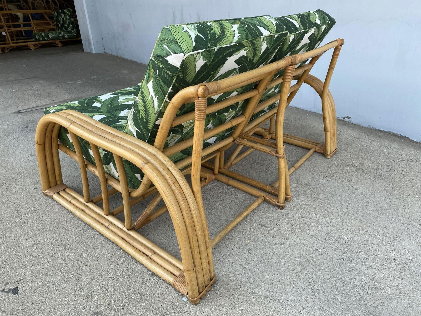 Restored Vintage Paul Laszlo Rattan Three Strand Sectional Settee Sofa - 14