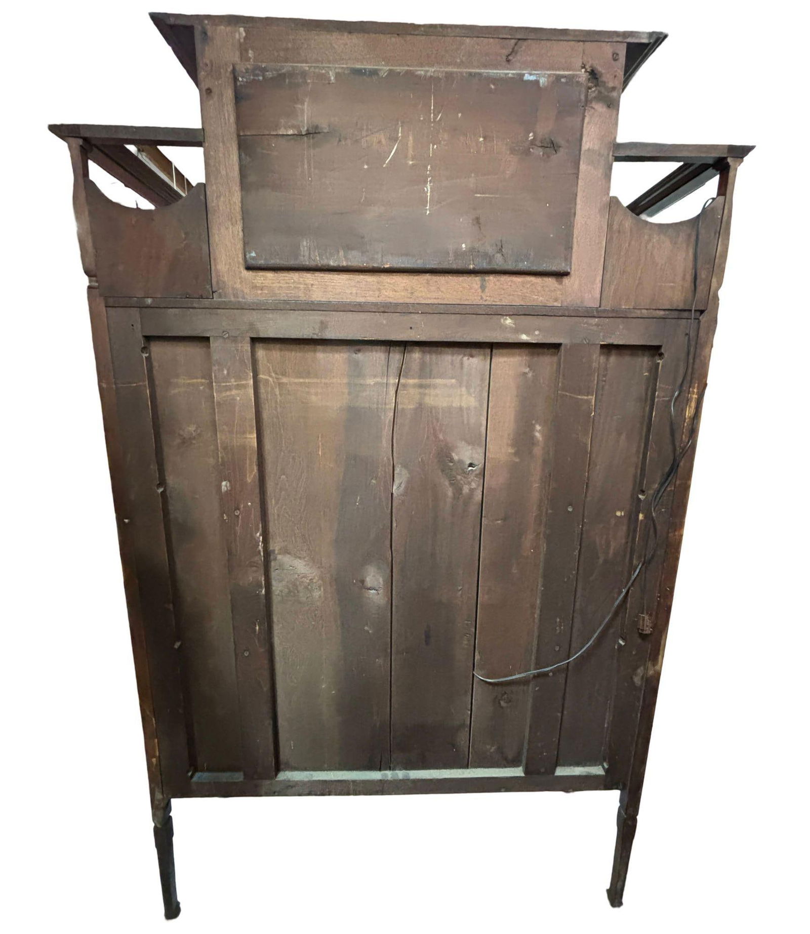 Antique Art Nouveau Mahogany and Floral Marquetry Display Cabinet - 16