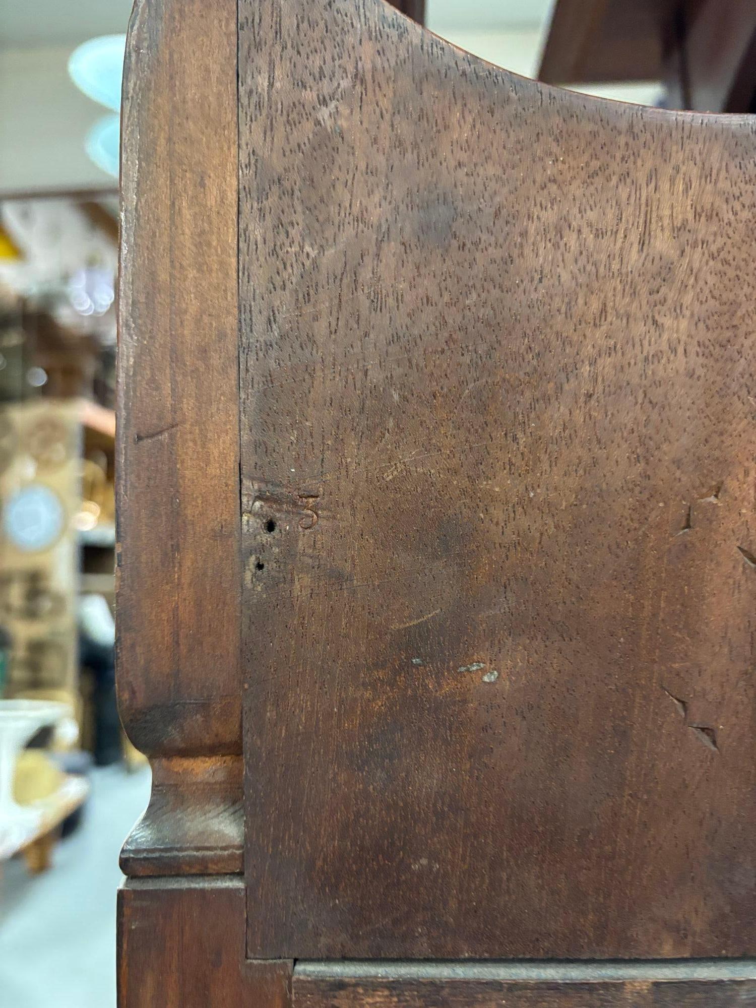 Antique Art Nouveau Mahogany and Floral Marquetry Display Cabinet - 17