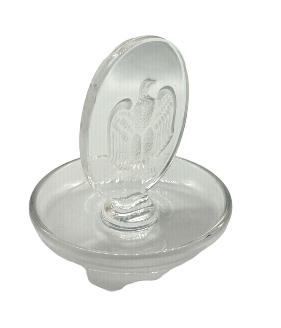 Vintage Lalique Crystal Pin Ring Dish Tray - 15