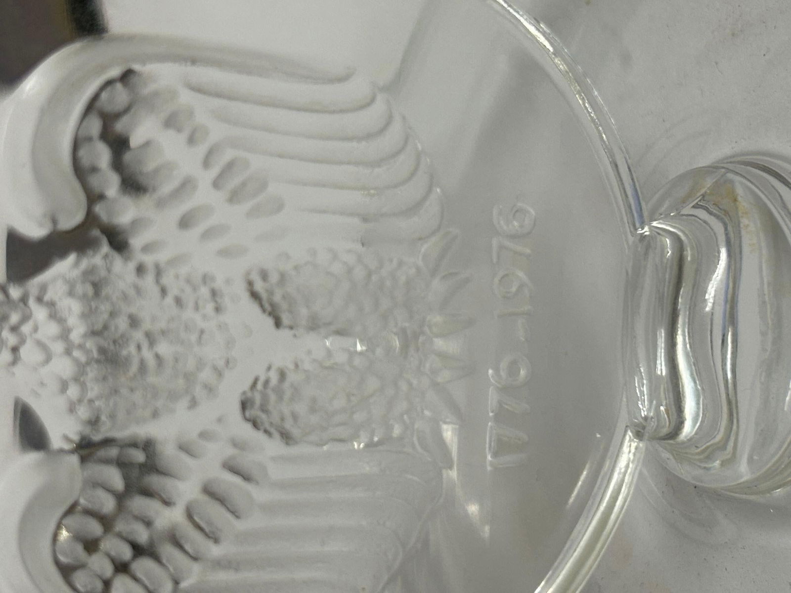 Vintage Lalique Crystal Pin Ring Dish Tray - 6