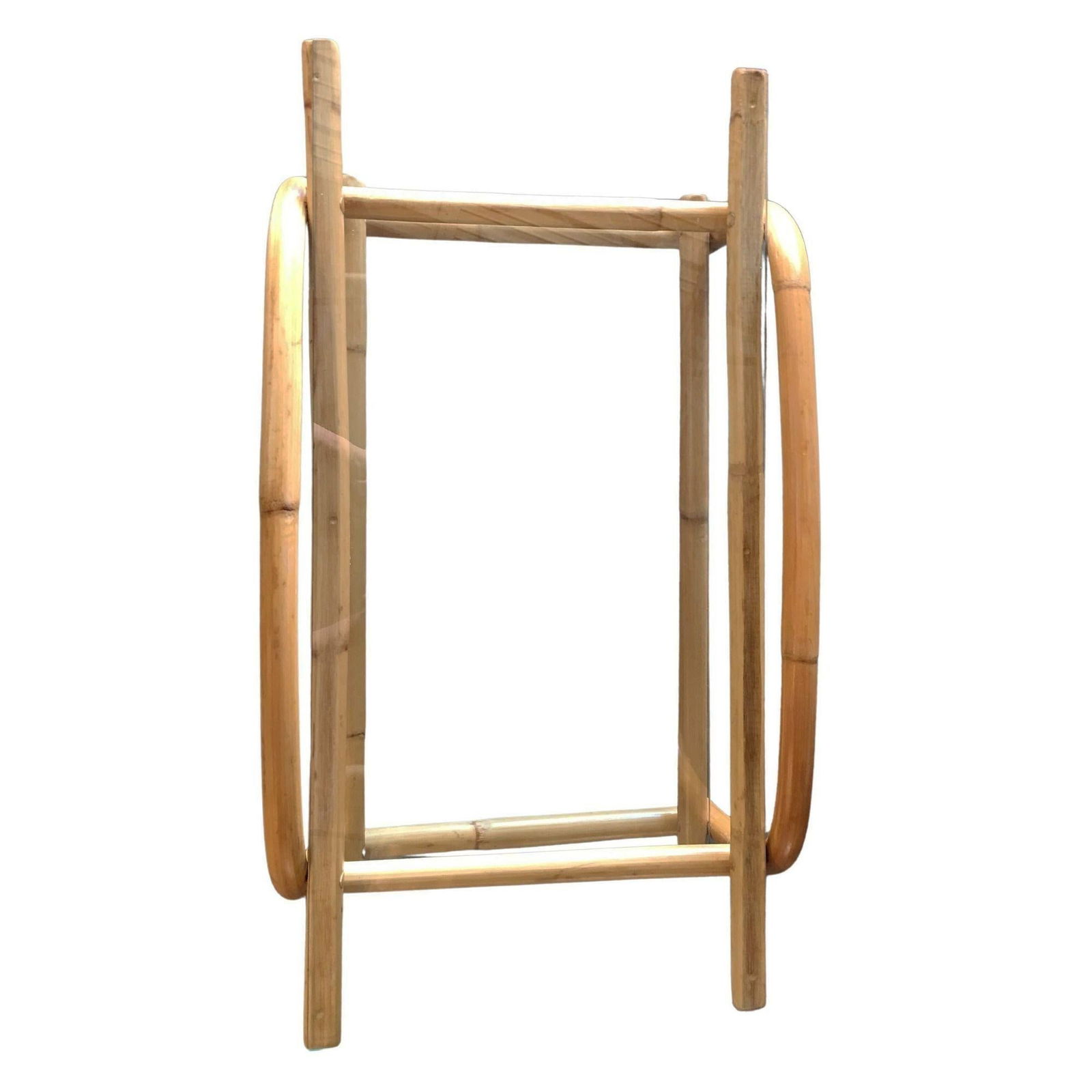 Restored Rattan End Table with Glass - 6