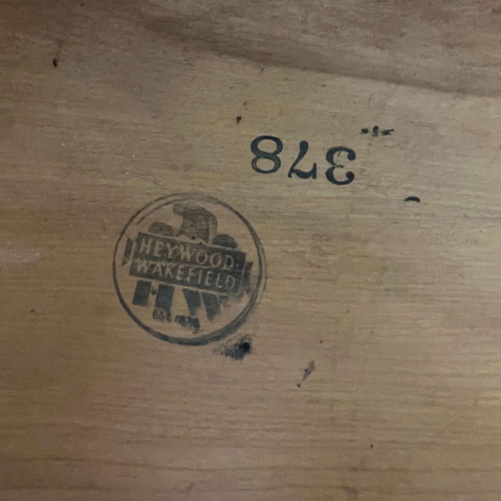 Restored Heywood Wakefield Blond Birch End Table w/ Rattan Legs - 16