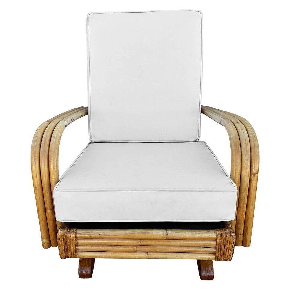 Restored Mid-century Triple Strand Rattan Springer Rocking Chair - 8