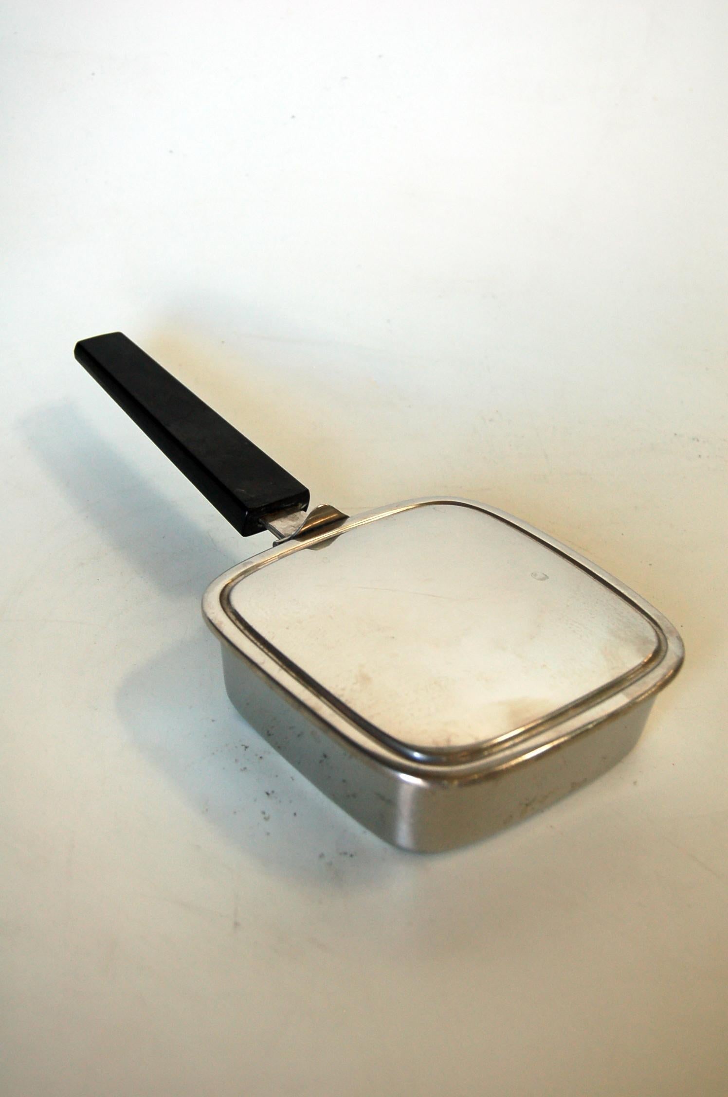 Stainless Steel Crumb Catcher Ashtray Butler Bakelite Handle Made in Sweden - 8