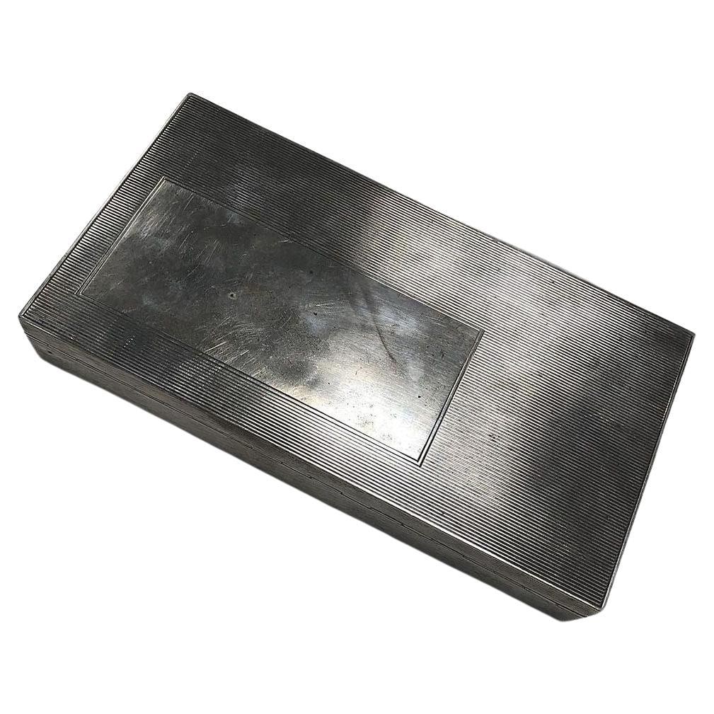 German Art Deco Sterling Silver& Mahogany Cigar Box by Dunhill - 7