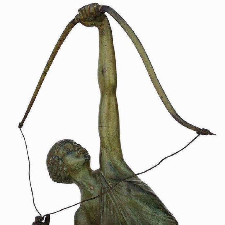 Tireuse A L'arc Bronze Greek Archer Diana Sculpture by Pierre Le Faguays - 5