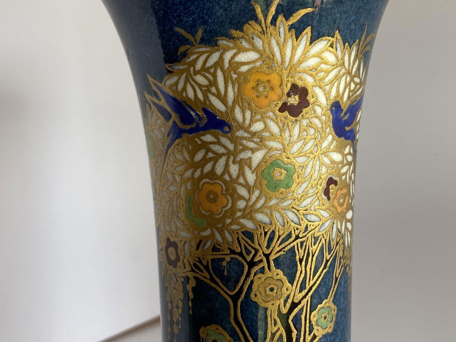 Gold Leaf Art Nouveau Ceramic Spill Vase by Royal Worcester - 13