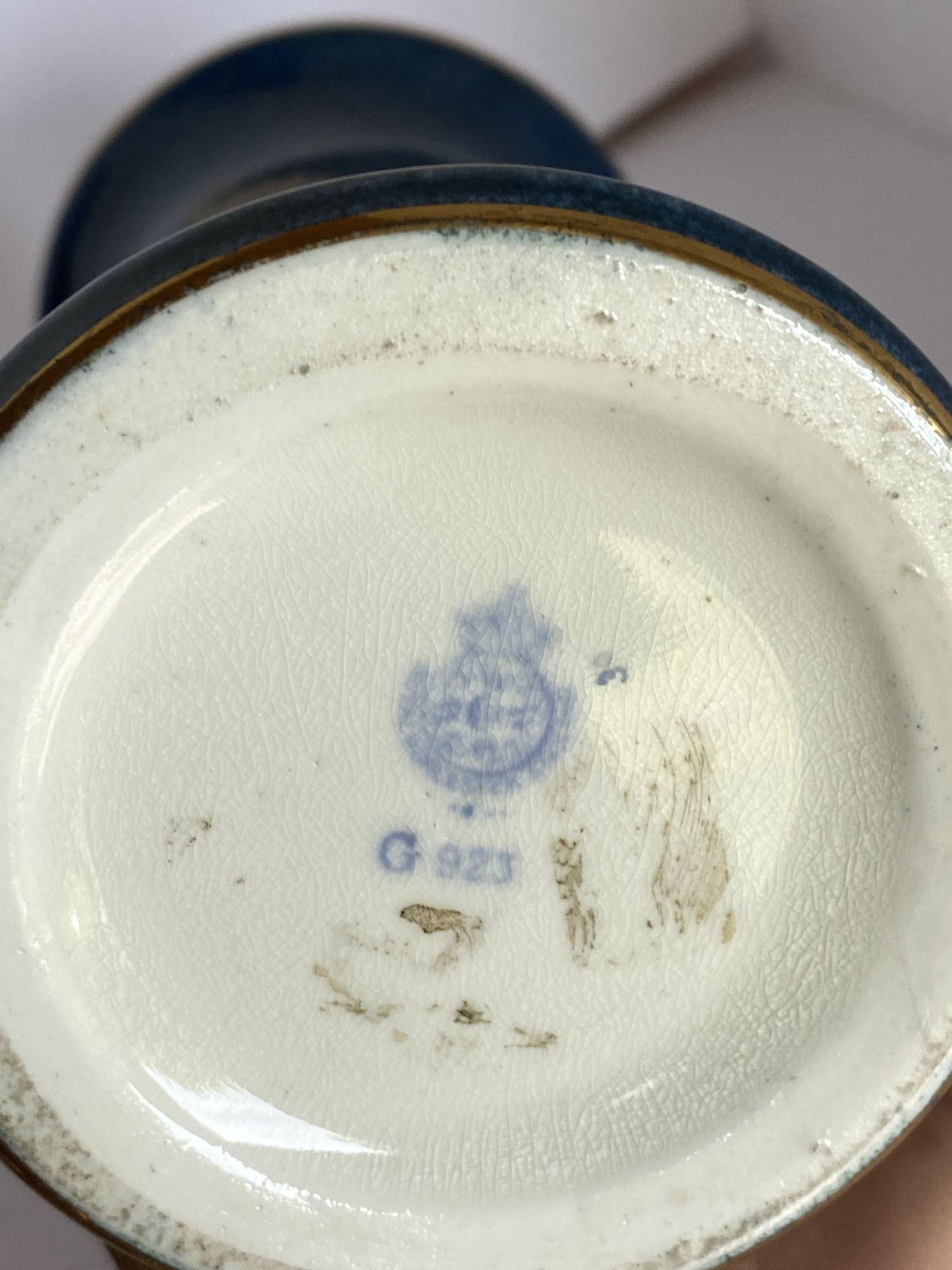 Gold Leaf Art Nouveau Ceramic Spill Vase by Royal Worcester - 6