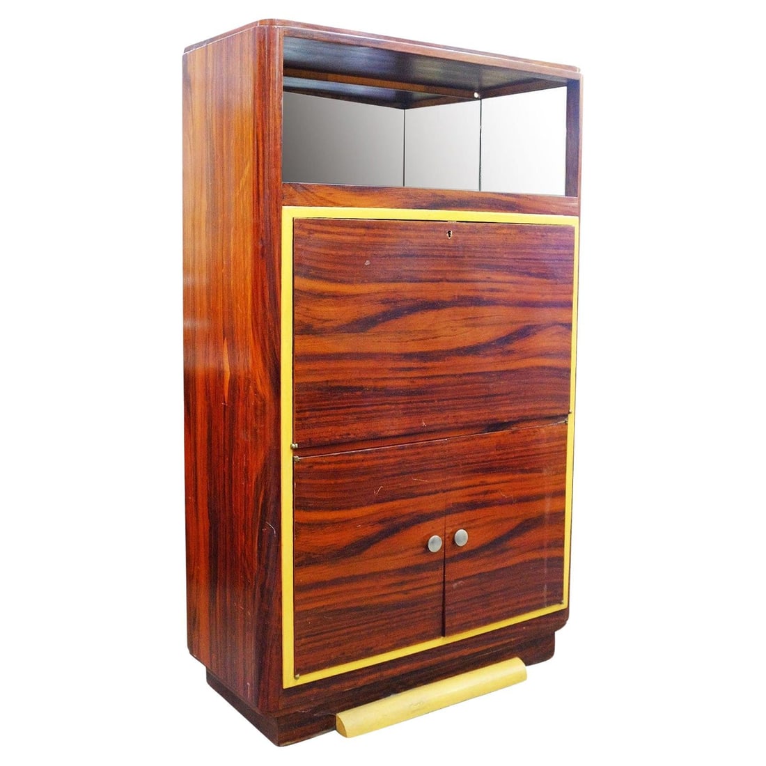 Art Deco Macassar Ebony Vitrine Cabinet with Bar and Secretary Desk (1 of 19)