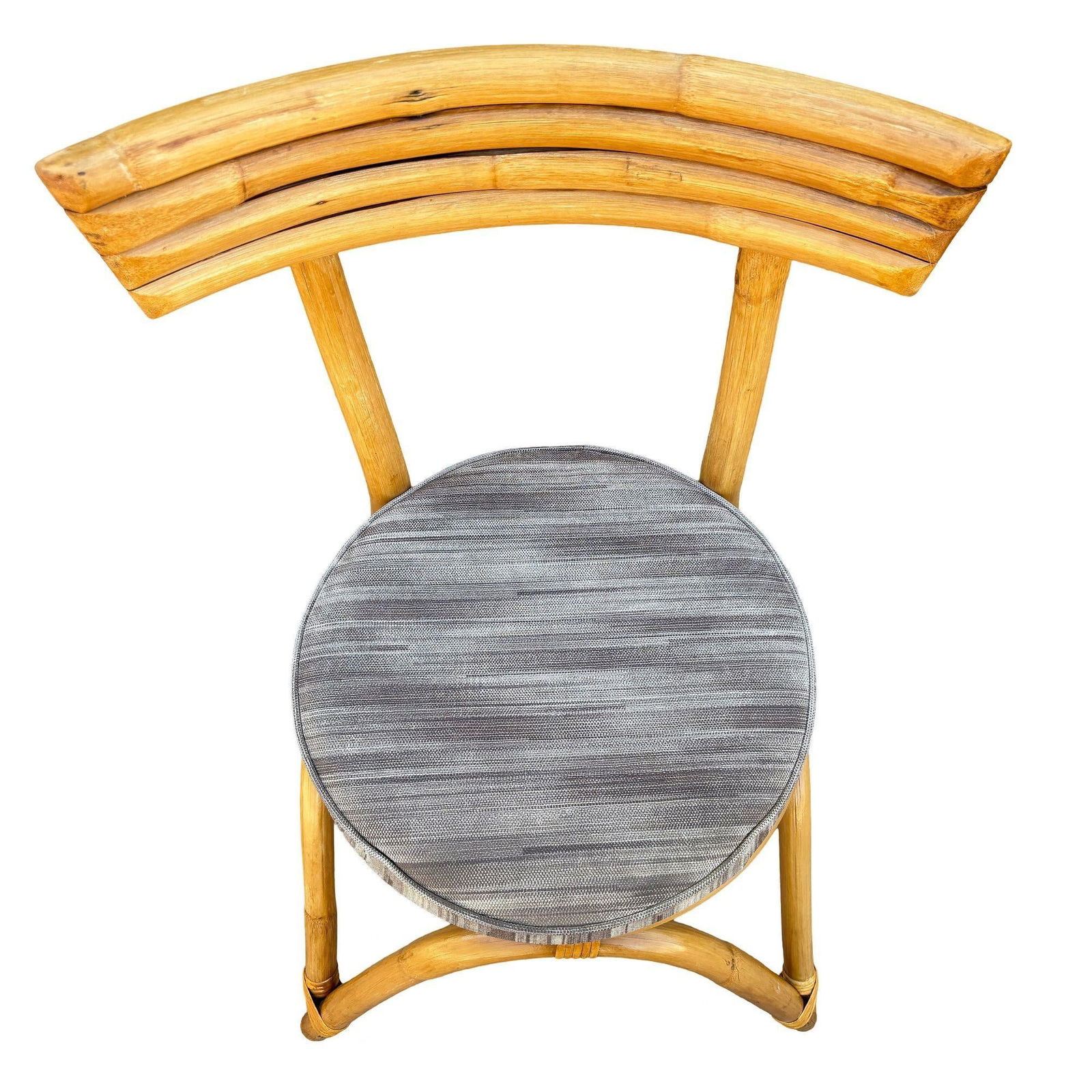 Restored Arched "Zig -Zag" Leg Rattan Dining Chair, Set of Four - 9