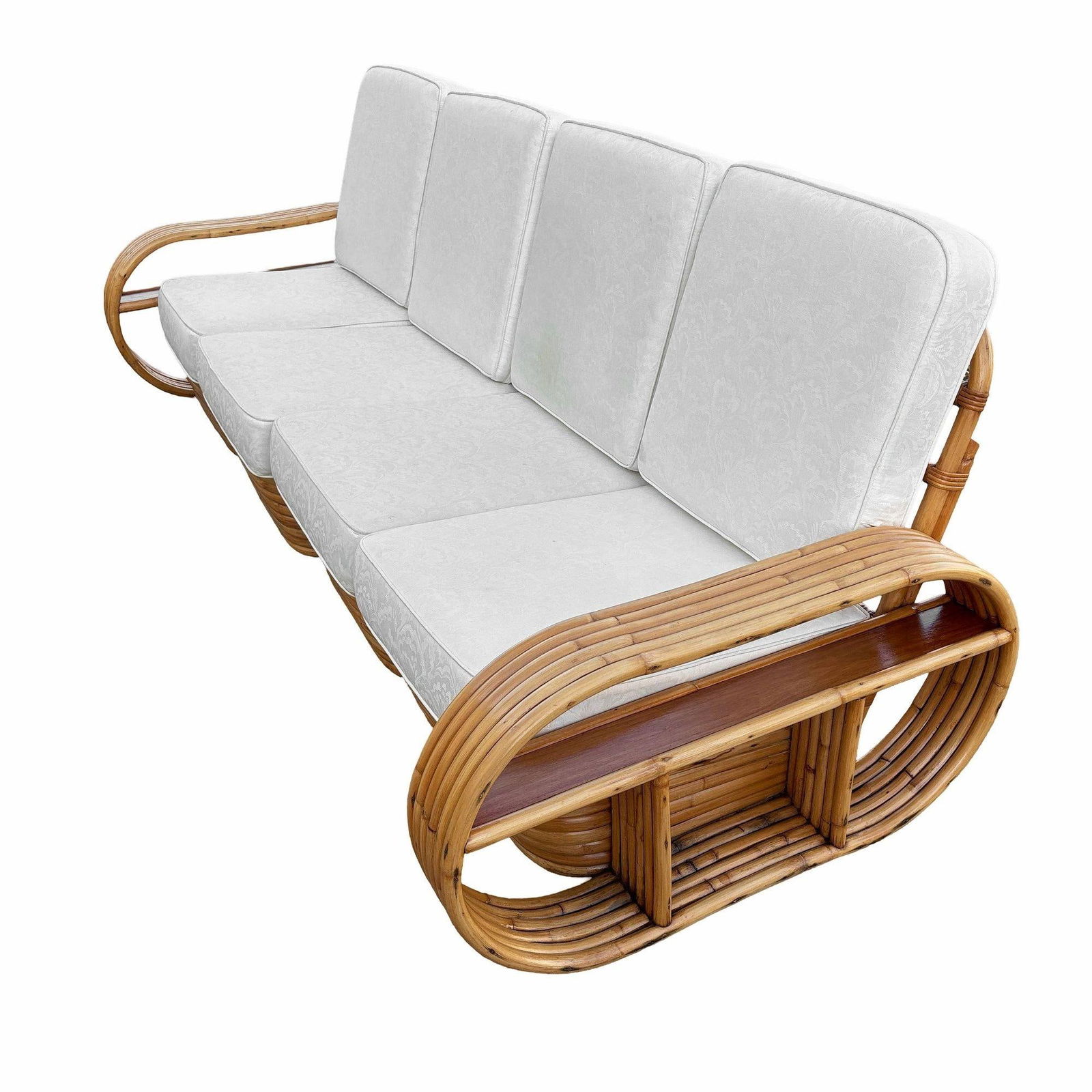 Restored Rattan Six-Strand Shelf Arms Sofa and Chair Set - 10