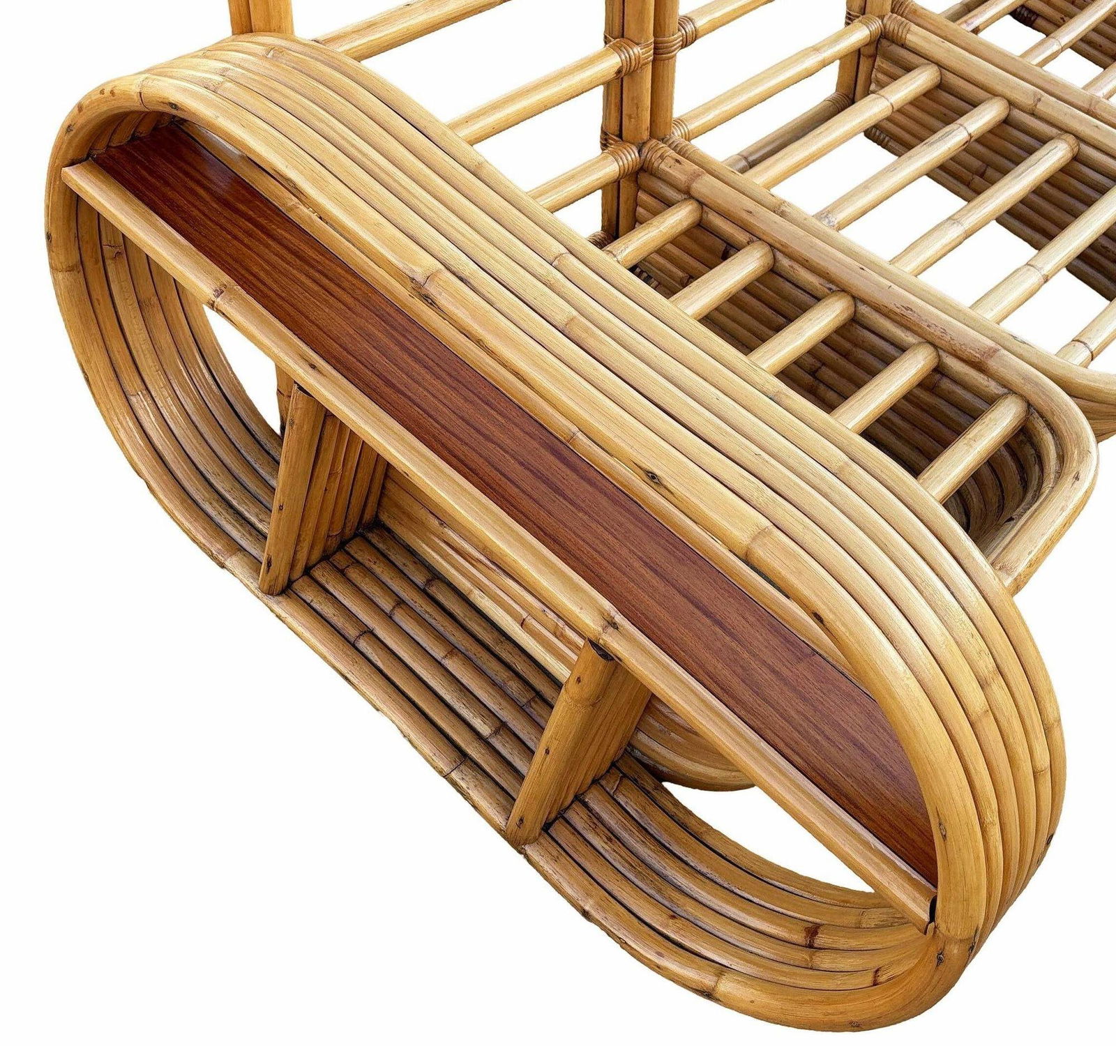 Restored Rattan Six-Strand Shelf Arms Sofa and Chair Set - 8