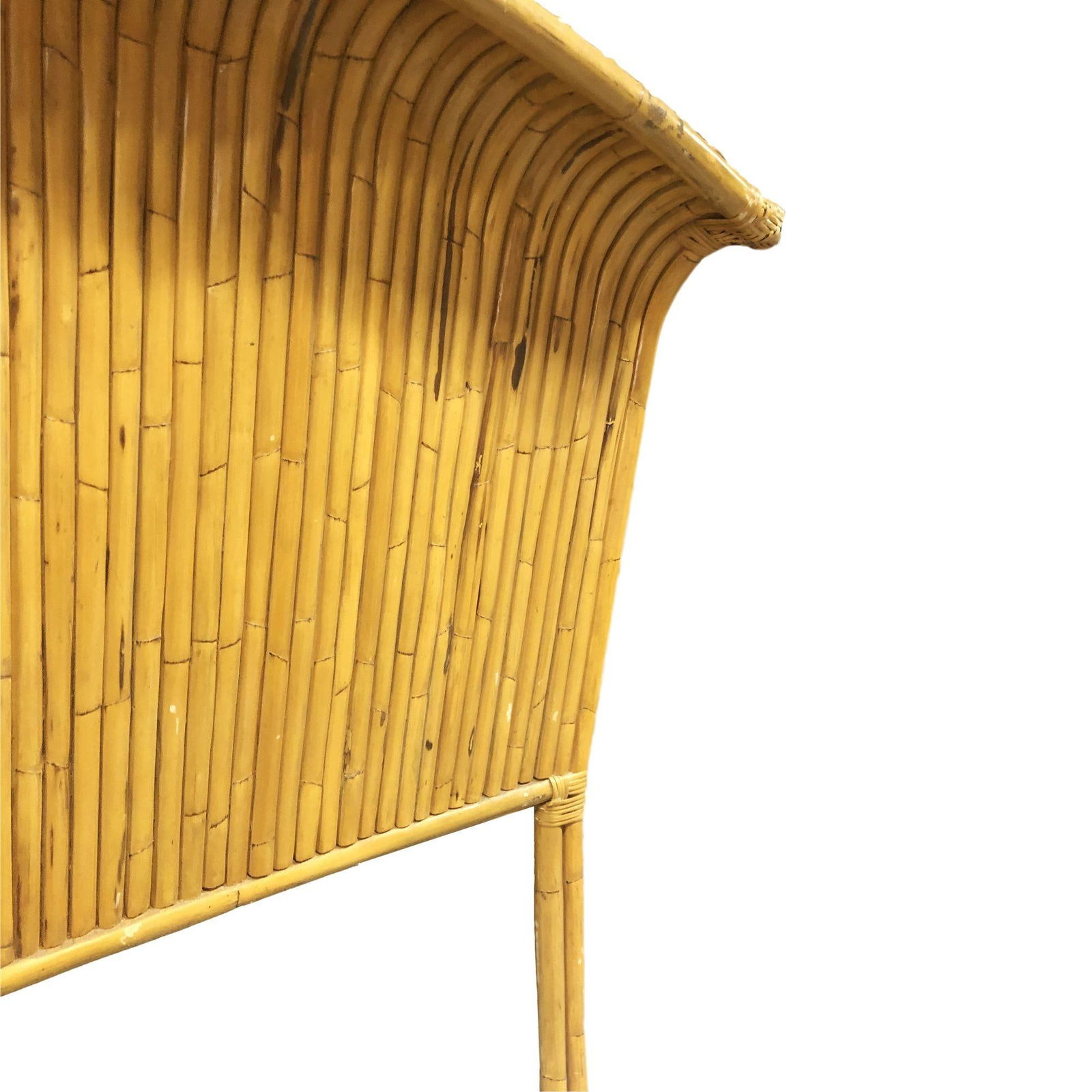 Restored Rattan Paul Frankl Fanback King Size Headboard - 6