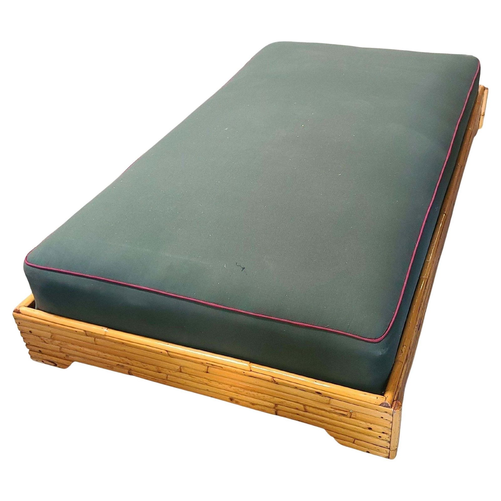 Restored Mid-Century Stacked Rattan Sofa Daybed - 16