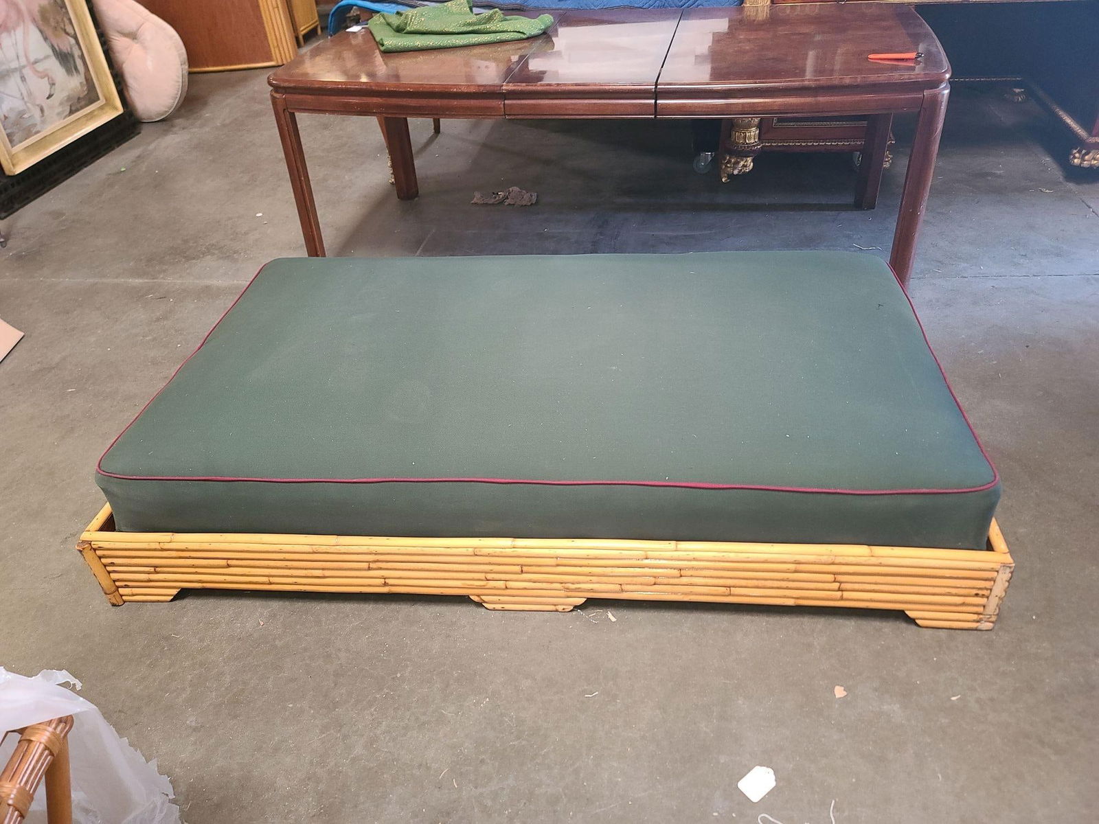 Restored Mid-Century Stacked Rattan Sofa Daybed - 17