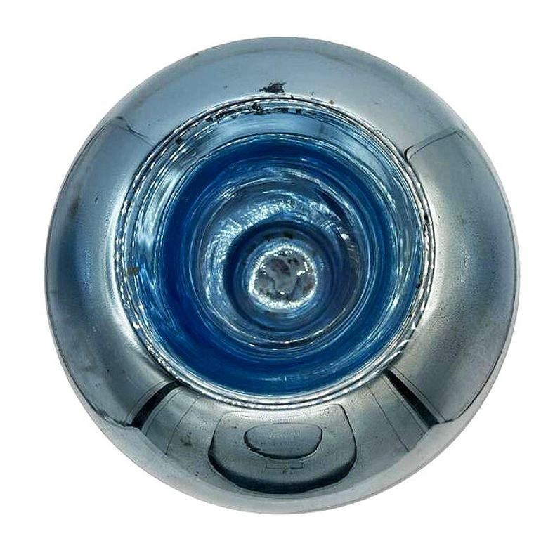 Large 10" Czechoslovakian Art Deco Cobalt Blue Mercury Glass Round Ball Vase - 10