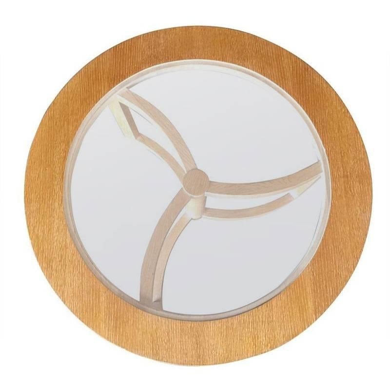 Round Scandinavian Spindle Coffee Table in Oak with Glass Top - 3