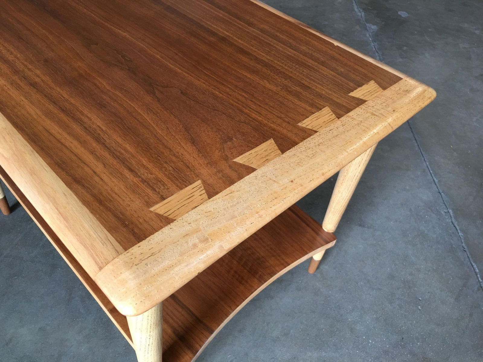 Lane Acclaim Walnut and Ash Inlay Side Table Designed by Andre Bus - 12
