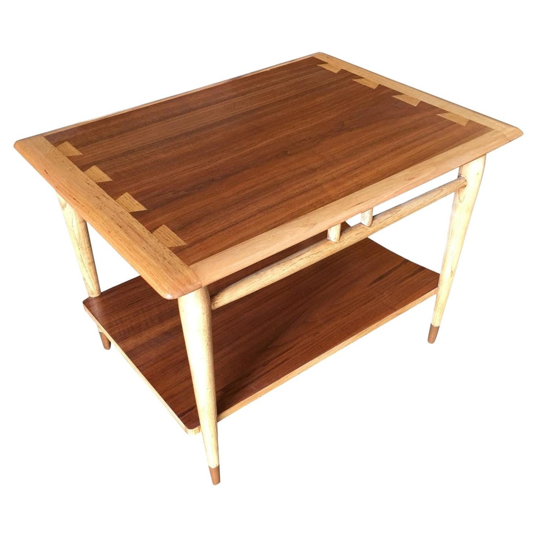 Lane Acclaim Walnut and Ash Inlay Side Table Designed by Andre Bus - 7