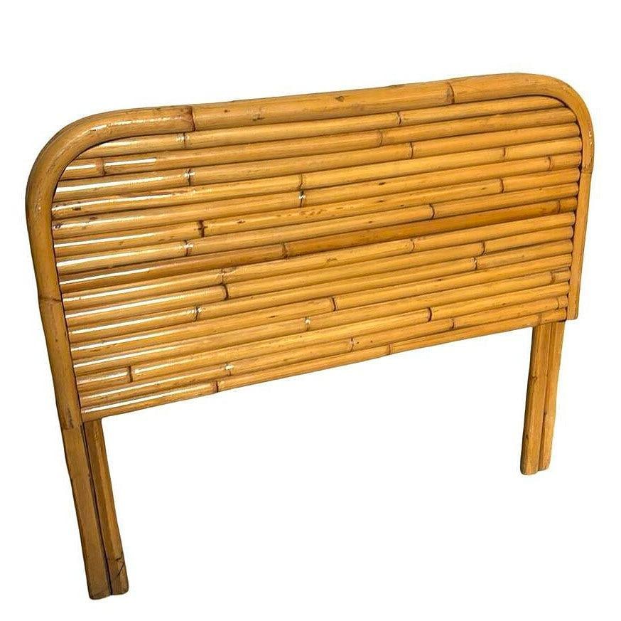 Restored Art Deco Stacked Rattan Twin Size Headboard - 17