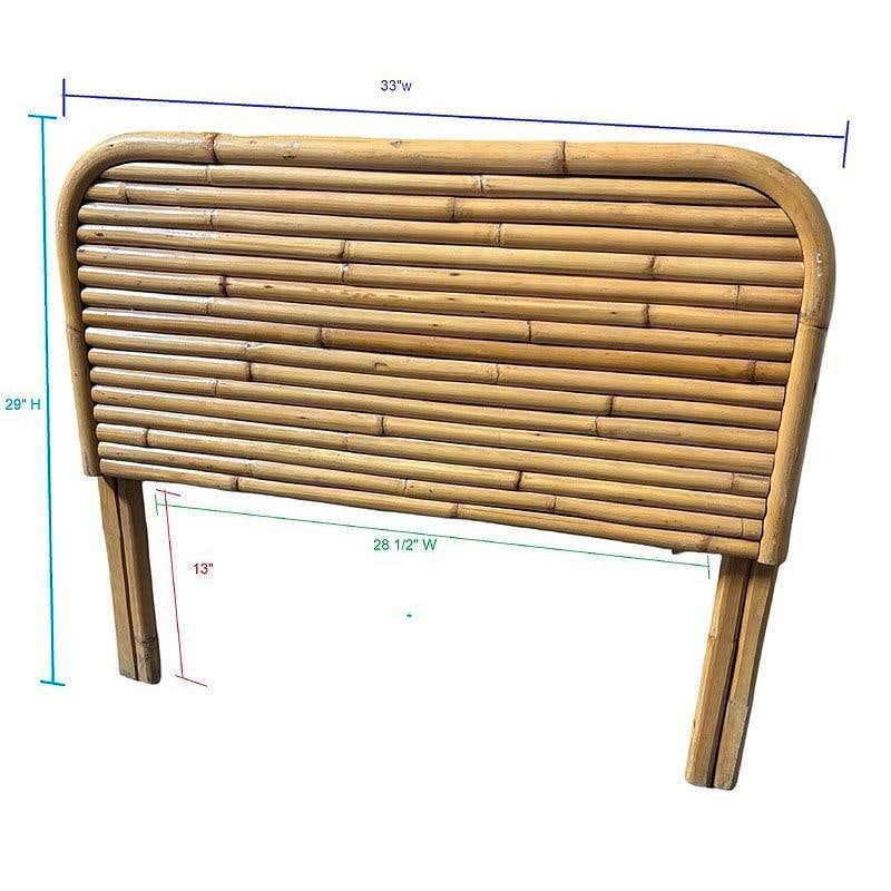 Restored Art Deco Stacked Rattan Twin Size Headboard - 4