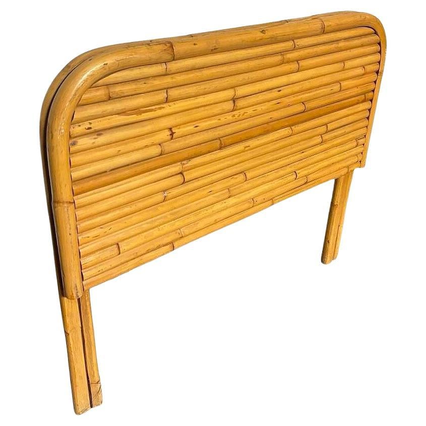 Restored Art Deco Stacked Rattan Twin Size Headboard - 7