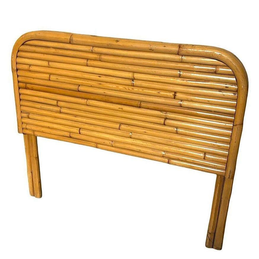 Restored Art Deco Stacked Rattan Twin Size Headboard - 9