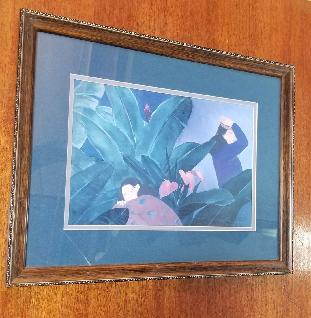 Set of 4 "Women of Hawaii" Serigraph Art Prints by Pegge Hopper - 5